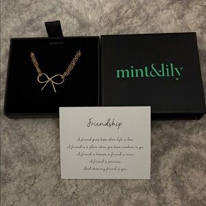 Mint & Lily Gold Bow Necklace